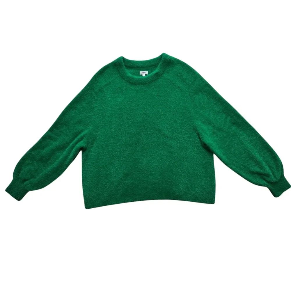 Aerie Women's Green Soft & Fuzzy Flurry Crew Neck‎ Sweater Size S